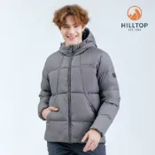 【Hilltop山頂鳥】超潑水石墨烯保暖蓄熱羽絨短大衣外套 男款 卡其｜PF22XM25ECN0