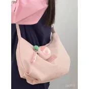 ⚡台灣客製化⚡大容量餃子包包女2023新款百搭尼龍帆布單肩包學生上課通懃斜挎包