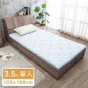 Boden-緹花布可拆洗透氣冬夏兩用竹蓆折疊式床墊-3.5尺加大單人