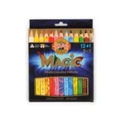 捷克 KOH-I-NOOR 3408 MAGIC 三角彩虹魔術色鉛筆 12+1色