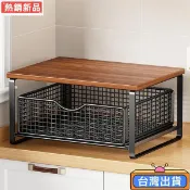 臺灣有貨 桌面置物架 咖啡機抽屜式儲物架 吧檯餐桌櫃 咖啡茶包水杯架子收納盒2