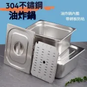 【臺灣出貨】304不鏽鋼油炸鍋 加厚 長方盆炸爐內膽商用擺攤關東煮炸油條炸串盆