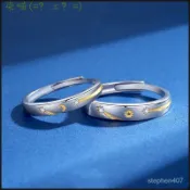 柒喵🐱日月星辰情侶戒指男女一對 太陽月亮流星對戒 客製化戒指 刻字戒指 開口戒指 純銀戒指 閨蜜戒子