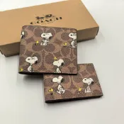「木木」COACH美國outlet款 男士史奴比聯名款短夾錢包禮盒