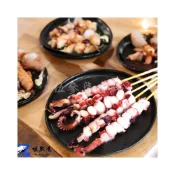 (店+)【伍參柒】537生鮮水產 魷魚丁串 100gx10串 (魷魚腳 魷魚足串 魷魚塊 串串鍋 烤魷魚串)