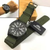 ORIENT 東方錶 WATER RESISTANT 100m系列 飛行機械錶 尼龍帶款 黑色 RA-AC0H02N