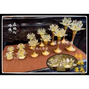 【在地人佛俱】高級鍛造 水晶蓮花燈｜施華洛斯奇 LOTUS｜水晶燈｜蓮花燈｜佛燈 光明燈｜六種尺寸 銅 台灣製