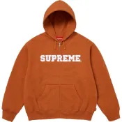 (店+)【Supreme】SUP-FW25-086 Supreme FW25 WEEK1 Collegiate Appliqué Zip Up Hooded Sweatshirt 斜紋標誌貼花拉鏈連帽衛衣 男女同款