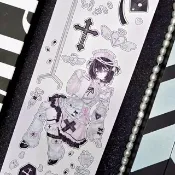 粉霧十字 lolita PET 貝殼光 (kiss cut)