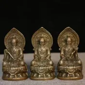 銅三清道祖元始太上老君三清銅像道德靈寶天尊神像祖師擺見