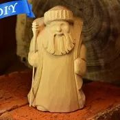 木製人偶手工雕刻俄羅斯聖誕老人