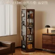 (店+)中古風胡桃色旋轉衣架一體臥室落地試衣鏡全身鏡衣帽架一體收納櫃
