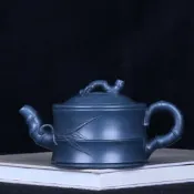 【星月】臺灣回流老茶壺宜興紫砂名家早期一廠周桂珍全手工製作天青泥竹段