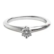 【Tiffany&Co. 蒂芙尼】經典鉑金鑲鑽六爪鑽石戒指(銀色35293965)