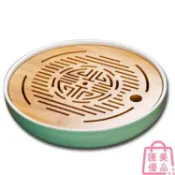 摩可美家 陶瓷茶盤家用竹托盤功夫茶具套裝圓形簡約實木 【年終特惠】