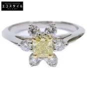 【DOKODEMO】蒂芬妮 (Tiffany & Co.)，全新拋光，PT950 x 750WG 0.41克拉黃鑽蝴蝶形杯形吊飾。 [二手]