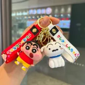 【新款】卡通蠟筆小新吊飾 娃娃機鑰匙扣批發 動漫創意立體鑰匙圈 女生可愛包包吊飾 時尚背包掛飾 情侶公仔禮物