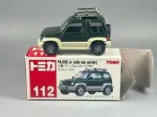 多美卡 紅標 112 三菱 帕傑羅 Pajero Jr. 帶車頂架 紅白盒?-，盒嶄新，車況整體完好，具體車況請以