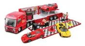 【Ferrari汽車模型】法拉利後勤貨櫃車組 Bburago 1/43精品車模