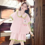 ✨童小衣✨可愛派大星卡通女童睡衣夏季開衫公主小女孩套裝兒童家居服可外穿時尚洋氣可愛童裝女童夏季套裝