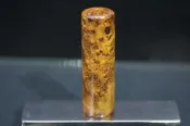 CS1827※超群※越寮緬 千年肖楠樹瘤 精緻收藏品 小弟親製 19mm瘤花沉水圓印 “如礦石質地“ GN02