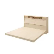 【WAKUHOME 瓦酷家具】Creamy實木洗白6尺雙人加大懸浮式床組-床頭箱+床架-A010-811