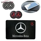 （可開發票）賓士Benz AMG 多功能止滑墊車用防滑墊卡夢門槽墊矽膠水杯墊手機墊C E CLA GLC 200 260