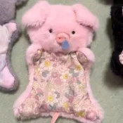 【品質驗證】diy手工安撫小豬玩偶材料包小鼠超萌娃娃治愈安撫粉色手帕娃娃豬安撫布偶 嬰兒安撫玩偶 寶寶安撫巾 陪睡玩偶