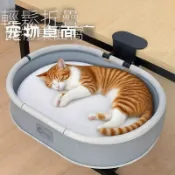 桌上型貓窩 懸浮貓窩 辦公桌貓爬支架 桌麵貓床 桌麵貓窩 鐵藝吊床 四季通用 小型犬狗窩 貓咪爬架 懸掛式貓床 寵物窩 