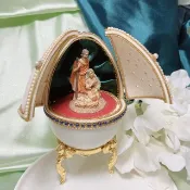 【西洋古董飾品】稀有平安夜音樂盒耶穌誕生天使馬槽基督聖誕節
