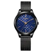 CITIZEN星辰 LADY'S黑天鵝菱格紋面米蘭帶錶32mm (EM0505-88L/EM0503-83X)