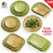 協貿國際日用品生活館 加厚密胺仿藤編燒烤盤子仿瓷塑料竹編簸箕干果盤油炸食品零食盤子