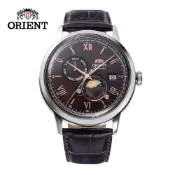 ORIENT 東方錶 SUN&MOON系列 羅馬數字日月相錶 皮帶款 咖啡色 RA-AK0804Y