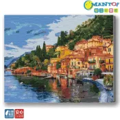 (店+)【Manto】義大利．科莫湖-台灣製DIY數字油畫|超取專用大小