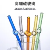 【桃園出貨】新店優惠🌸熱銷 吸管 食品級高硼硅玻璃吸管卡通造型彩色心形玻璃耐高溫好洗清重複使用
