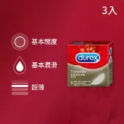 【愛合購】【Durex杜蕾斯】超薄裝保險套(3入/盒)