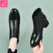 ✨實拍免運✨靴子女 裸靴高跟 短靴 馬丁靴女 加絨靴子 真皮短靴女高跟皮靴女 春秋款女鞋棉鞋小短靴女單靴方頭媽媽鞋