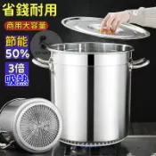 免運 臺灣優選 大湯鍋 商用翅片鍋  加厚不銹鋼 節能湯鍋 湯桶 滷燉鍋 帶蓋 大容量 加厚 節能鍋 營業用 實惠購