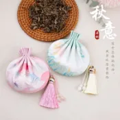 秋意香包空袋 秋意香囊袋 束口袋 端午節刺繡香囊 10x13.5cm 錦緞小香包 漢服隨身荷包 流蘇錦囊袋 平安香袋