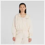 【NEW BALANCE】NB 外套 女 運動連帽外套 刷毛 美規 米白 WJ53509PEF