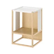 【IKEA 宜家家居】GILLERSBERG 床邊桌, 竹/白色, 39x39x56 公分