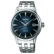【SEIKO 精工】Presage Cocktail 調酒師機械錶 送禮首選-藍灰/40mm 4R35-01T0A