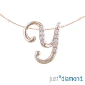 Just Diamond 鎮金店 Love Letter系列 18K玫瑰金 鑽石墜子-Y