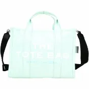 【MARC JACOBS】TRAVELER 字母印花帆布兩用托特包(海沫綠 MJ 手提包 斜背包)