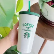 「🇺🇸美國代購✈️」 星巴克復古白綠 吸管保溫杯500ml 304不鏽鋼隨行水壺 保冷杯 咖啡杯 starbucks