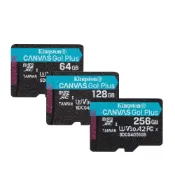 (店+)【Kingston 金士頓】Canvas Go!Plus microSD SDCG4 記憶卡 A2 U3 64G 128G 256G (公司貨)