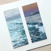 Starry小畫 原畫/手繪/印象派療癒裝飾 一道海浪的捕捉-含框