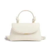 (店+)【CHARLES & KEITH】小CK 多背法繩結翻蓋雙肩包 PU 餃子包 手提包 小號 女款 奶白色/棉花糖粉 CK2-60271630
