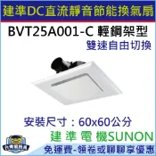 [台灣龍捲風] 送濾網 BVT25A001-C 建準SUNON DC直流變頻 換氣扇 超大風 超靜音 輕鋼架營業用