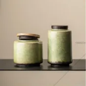 窯變復古茶葉罐 陶瓷密封罐 普洱收納罐 家用存茶罐 小茶倉儲物罐 茶葉儲存罐 茶倉 茶罐 密封收納罐 陶瓷茶葉罐 復古茶